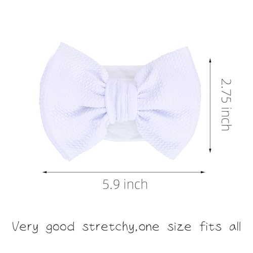 KIDOCHEESE Big Bows for Baby Girls Stretchy Nylon Headbands Oversized Hair Bows Large Hair Bands Hair Accessories for Newborn Infants Toddlers Kids2