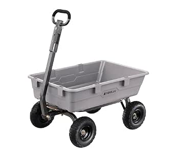Gorilla Carts Poly Dump Cart, 800 lb. Capacity, 5 Cu Ft, Gray