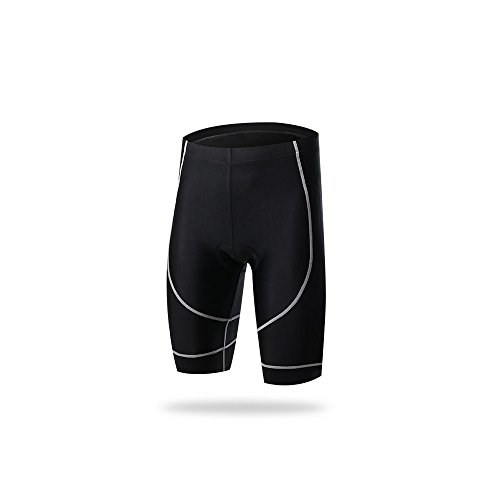 SKYSPER Pantalons Court Cyclisme avec Gel 3D Rembourré Sport Compression Base Layer Pantalon pour Vélo VTT Randonnée Mountain Taille XXXL Noir