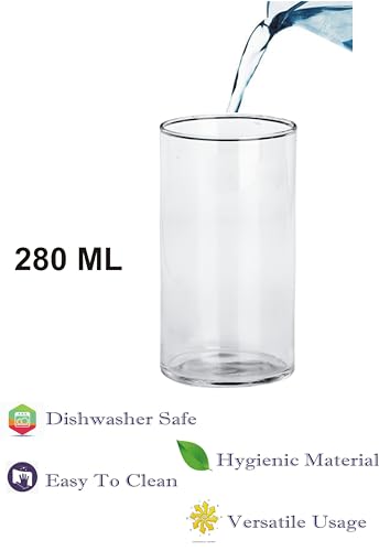 Image of Glassesware: Lifting Your Sips to Unforgettable Moments, Glass, Clear, 280 Ml, Pack of 4, 11 X 6 X 6