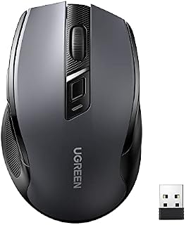UGREEN Laptop Wireless Mouse Ergonomic Silent Click USB Mouse,Precise Tracking Computer Mice,Responsive without Delay,18-Month Battery Life,4000 DPI,Compatible with PC MacBook Chromebook(Black)