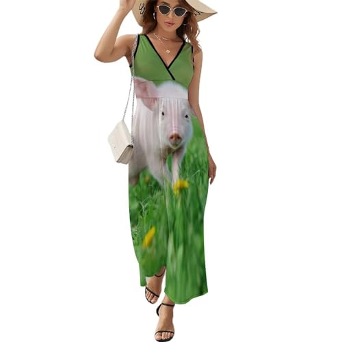 Robe de plage maxi à col V pour vos journées ensoleillées et promenades côtières