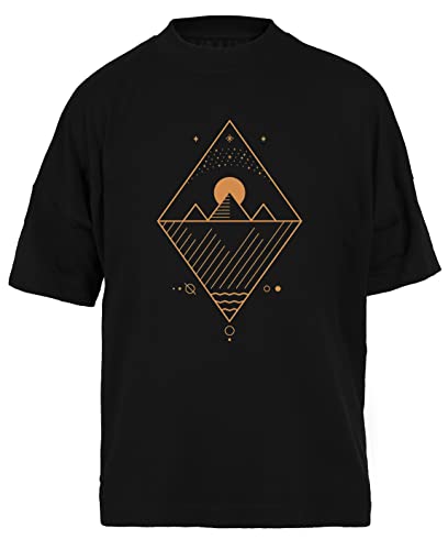T-shirt noir unisex ample au design minimaliste et coupe tombante moderne