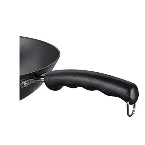 Wok de hierro fundido 32 cm con mango de madera miniatura 4