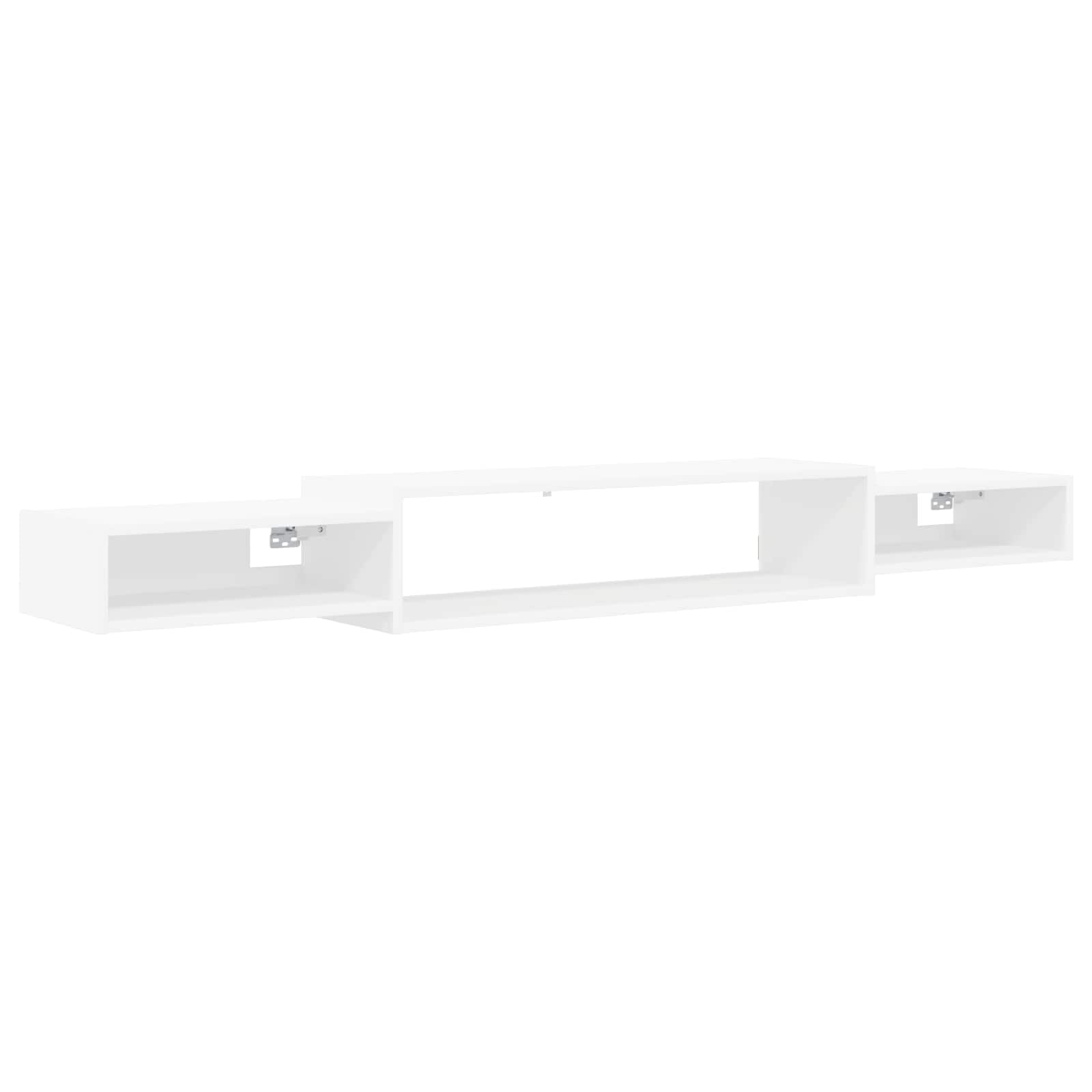 Meuble TV mural - Support mural - Étagère TV flottante - Meuble bas suspendu pour salon et chambre à coucher - Blanc - 180 x 28 x 21 cm