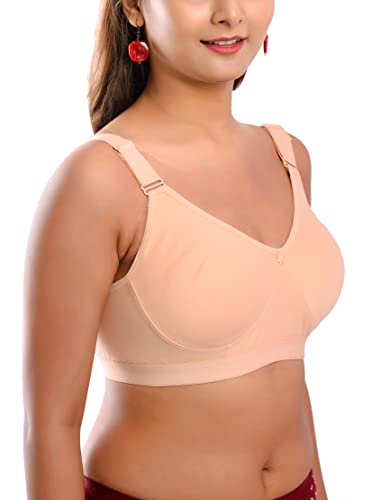 Image of Viral Girl Women's Wire-Free Cotton Hosiery Bra | Non-Padded, Full Coverage, Adjustable Straps | Soft Comfortable Innerwear with Hook & Eye Closure for Everyday Use
