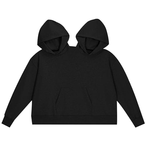 Sweat à capuche couple coupe ample taille L et manches longues avec poche kangourou