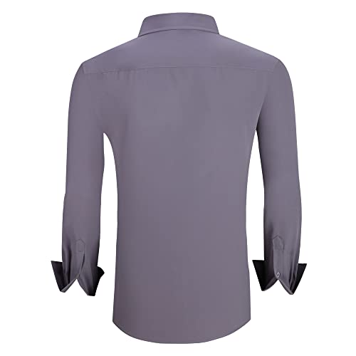 Alex Vando Mens Dress Shirt Wrinkle Free Regular Fit 4-Way Stretch Button Down Shirts