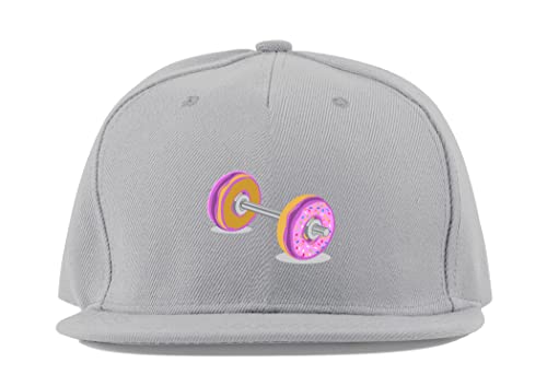 Casquette de baseball en coton gris à visière plate rigide et taille unique réglable