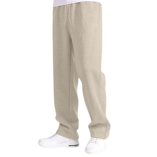 Boy's Straight Leg Sweatpants Big and Tall Open Bottoms Trouser Athletic Jogger Trackpants with Back Pockets Sportswear 5-16Y