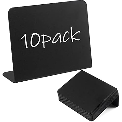 AIBAOBAO 10 Stück Mini Kreidetafel Set, Kleine Kreidetafeln zum Beschriften, Kreidetafeln Kunststoff Buffet Schilder für Bäckerei, Namensschild, Café, Hochzeitstisch, Festtafel, Küche Dekoration Cover
