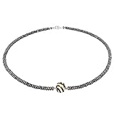 Edelsteinkette aus facettiertem Hämatin (Blutstein) mit mittiger Paveé Kugel. Geschlossen mit einem 925oo Silber Karabiner.