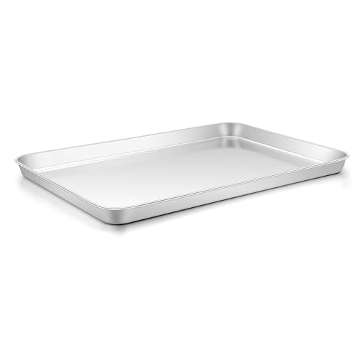 Backblech, Onader Rechteckig Edelstahl Ofenblech Backform, Kuchenblech für Backen, Kochen, Servieren, Gesund & Spülmaschinenfest, 31,4x24,6x2,5cm
