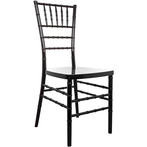 EMMA + OLIVER Black Resin Chiavari Chair