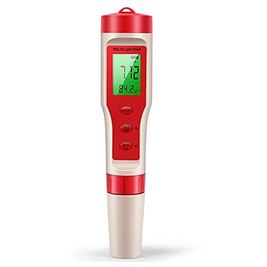 PH Meter, 4-in-1 Digital pH Meter with pH/TDS/EC/Temp Function with ATC for Drinking Water, ±0.01 High Accuracy pH Water Tester for Hydroponics, Aquarium, Pool, Pocket Size Water Quality Tester