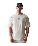 New Era MLB League Essential - Camiseta de manga corta, diseño de New York Yankees, color beige, beige, XL