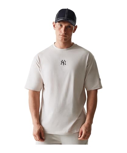 Marca: New Era New Era MLB League Essential - Maglietta oversize New York Yankees, colore: Beige, beige., M