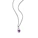 Sterling Silver African Amethyst Drop Pendant Necklace, 18"