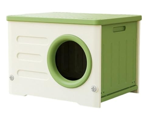 BRZU 屋外用キャットハウス、防水、環境に優しい、無臭、屋外用防水キャットハウス、取り外し可能なデザイン、日光や雨に強い (ラウンド:54*41*38cm,グリーン)
