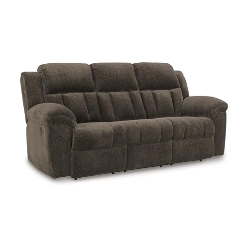 Signature Design Frohn Dark Brown Manual Reclining Sofa