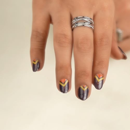 Image of ROS Beauty Nail Stickers | Stick On Nail Wraps | Navy Blue | No UV Light, No Glue, No Damage | Waterproof | Lasts 7-10 Days | 20 Stickers