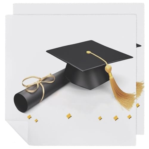 Servilletas de Tela Reutilizables Estampado Graduación 2 Piezas miniatura 1