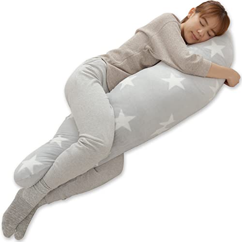 ナイスデイ 抱き枕 星柄グレー 50×160cm mofua ヒートウォーム 発熱 +2℃ 601823Q7