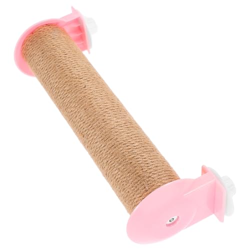 Rascador torre para gatos pequeño de yute rosa miniatura 1