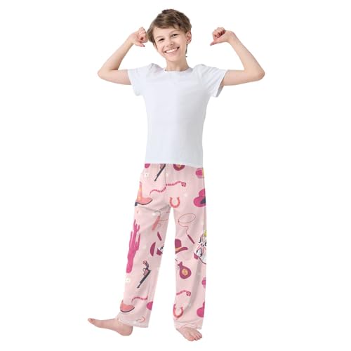 Western Element Boys Pants Boys Athletic Pants Long Pant for Boywith Pockets Wide-Leg Size 6-14Y3