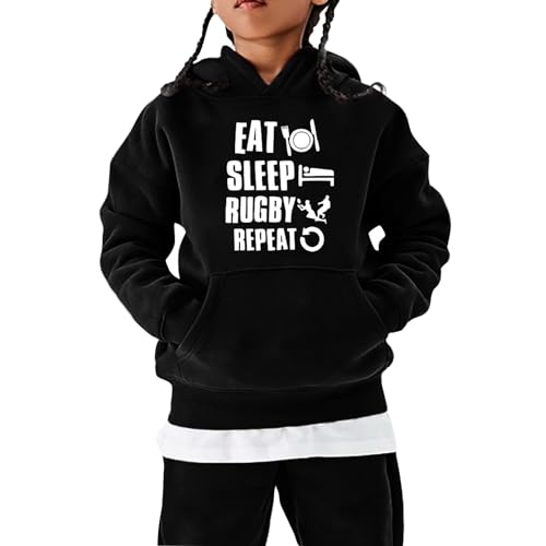 Boys' Zip Up Hoodie Sweatshirt Football Fans Sports Gift Sweatshirt Hoodie Vintage Rugby Player Sweater Kids - Main Image