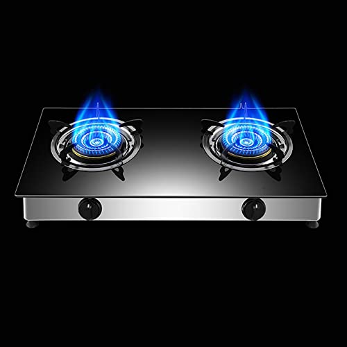 Aouoeeo Placa de Gas, Encimera de Gas, Cocina de Gas portátil y Ligera de 3 quemadores, de 4 kW y Vidrio Templado Negro.