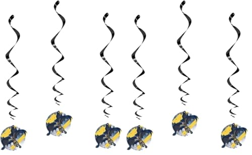 Image of Stunning Batman Hanging Swirl Decorations (66cm) - Perfect for Superhero-Themed Parties - 3ct (Pack of 2)