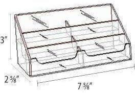 Vista 3 de Clear-Ad - Tarjetero horizontal de acrílico transparente de 6 niveles para escritorio de 3.5 x 2 - Organizador de tarjetas de visita de plástico