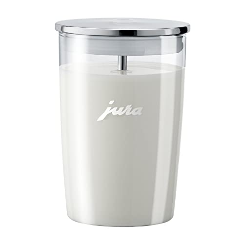 Jura E6 Automatic Coffee Center (Platinum) Bundle With Glass Milk Container, Cleaning Tablets And Espresso Cup And Saucer (2-Pack) Bundle (4 Items) #TOP2
