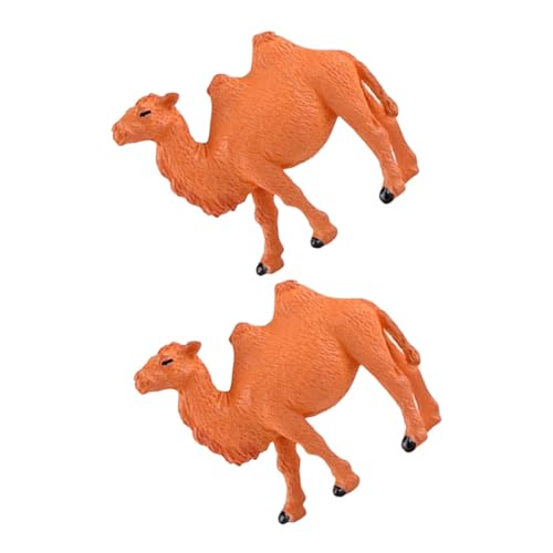 SUPVOX 2 piezas Figuras Mini Dromedarios Decoraciones de Plástico Modelos Dromedarios para Casa Micro-Paisaje Animal Modelo Dromedario
