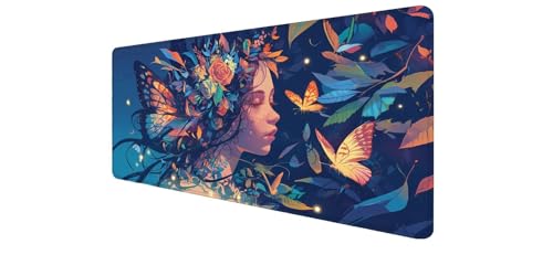 Tapis de souris XXL papillon grand tapis souris gaming pour ordinateur PC portable