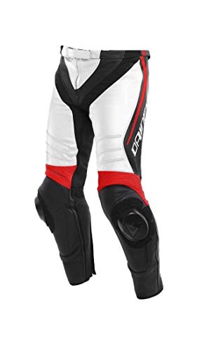 LEATHERAY Men's Fashion Motorbike Real Leather Pants White 4XL