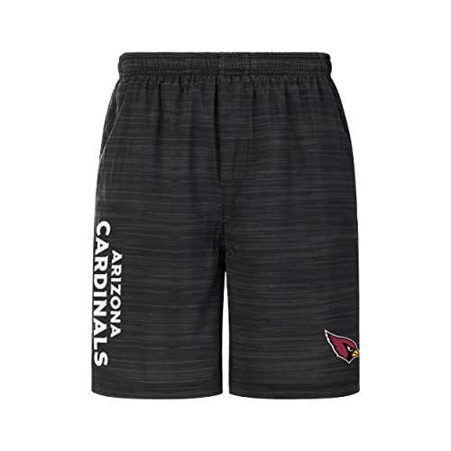 FOCO Arizona Cardinals NFL Mens Heathered Black Woven Liner Shorts