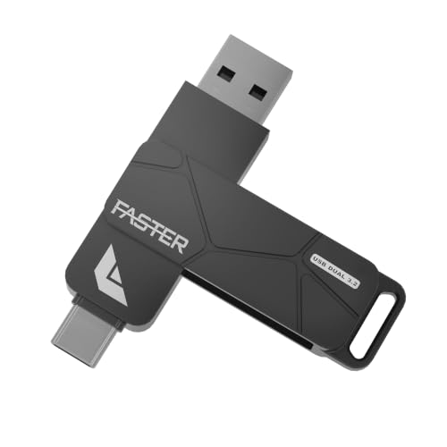FASTER FU-10 Dual USB-A & USB-C Drive 128GB Up to 120MB/s Read Speed