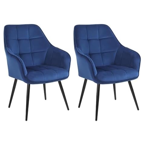 Simpa Blue Velvet Tub Accent Dining Chairs Cover