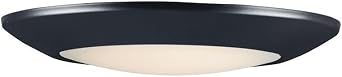 Maxim Lighting Diverse 9.25" 1-Light Flush Mount | Black Finish | Polycarbonate Shade | Transitional Flush Mount | Ideal for Bedrooms, Hallways & Entryways | Dimmable Wet Rated | 57931WTBK