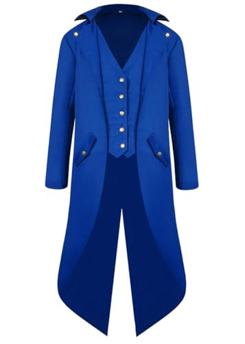 Disfraz de chaqueta victoriana medieval de Halloween para hombres, abrigo gótico steampunk, uniforme renacentista, pirata renacentista, fiesta de vampiro, disfraz de cosplay para adultos y hombres