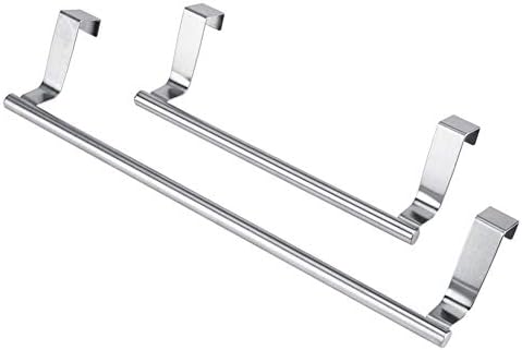 Dofover Bath Towel Bars Holder Multifunction Kitchen Cabinet Door Drawer Towel Hanging Rack Stainless Steel Bathroom Towel Bar - Set of 2 (Set of 2-9"+14")