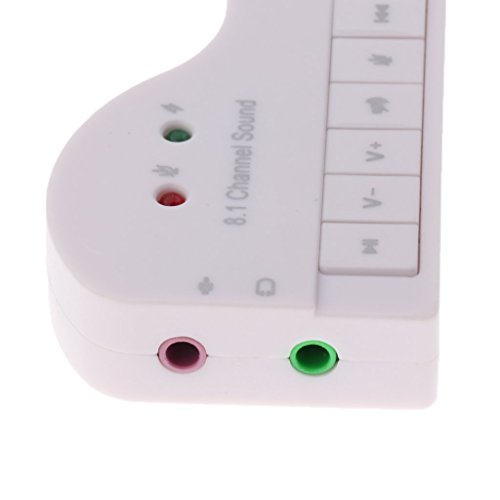 8.1-kanaals USB externe geluidskaart audioadapter met microfoon (2 Pack-White_8.1 geluidskaart) - Image 3