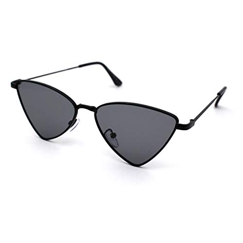 Womens Metal Rim Triangular Pimp Style Cat Eye Sunglasses