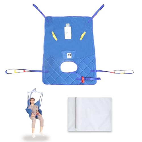 EZ Assisitve Comfort Fully Body Sling with Low Back,Patient Lift Sling for Toileting,Safety Working Load 500 lbs (Medium)