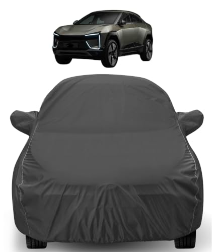 Image of Auto Hub Car Cover Compatible with Volvo BE 6 with Mirror Pocket, Water Resistant, Triple Stitched, BE 6 Car Cover- Grey