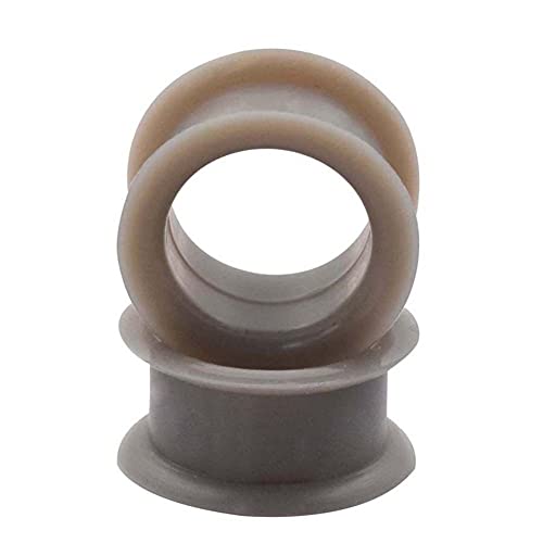 Par de Túnis de Olhal de Silicone Cinza 1-1140.6 cm (42 mm) Alargadores de Orelha Duplos Alargadores