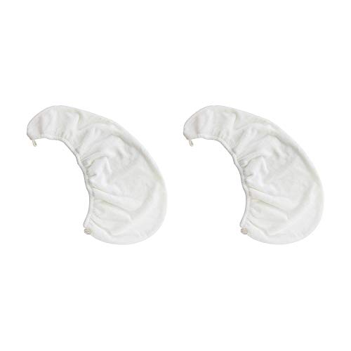 Diva Darling, Easy to Use & Super Absorbent Microfiber Hair Turban, White (Set of 2)