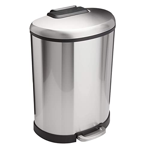 Amazon Basics D-Shaped Soft-Close Trash Can - 50L